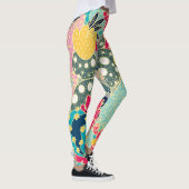 Leggings Citrouille d'aquarelle vintage : Motif d'automne (Droite)