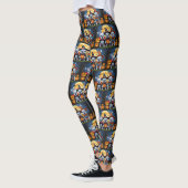 Leggings Citrouille de Bulldogs français Halloween drôle (Gauche)