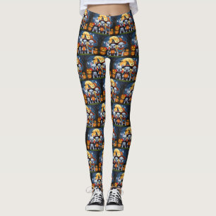 Leggings Citrouille de Bulldogs français Halloween drôle