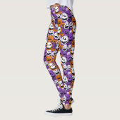 Leggings Citrouille de Halloween - Violet, Orange, Blanc (Gauche)