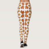 Leggings Citrouille d'Halloween et feuilles d'automne Motif (Dos)