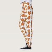 Leggings Citrouille d'Halloween et feuilles d'automne Motif (Gauche)