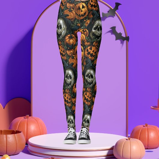 Leggings Citrouille d'Halloween sombre