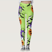 Leggings Citrouille effrayant avec un Casquette Kitty et so (Devant)