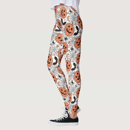 Leggings Citrouille éffrayant Motif Halloween (Gauche)