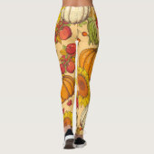 Leggings Citrouille et Motif Feuille de Maple. (Dos)