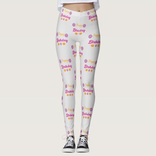 Leggings Citrouille Joyeux anniversaire (Devant)