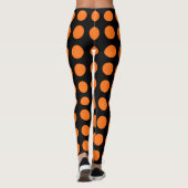 Leggings Citrouille sur noir grand format Pois horizontaux (Dos)