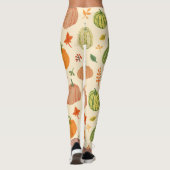 Leggings Citrouille vert et orange, motif sans soudure. (Dos)