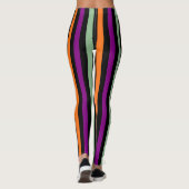 Leggings Citrouille, violet, vert et noir Vert. Rayures (Dos)