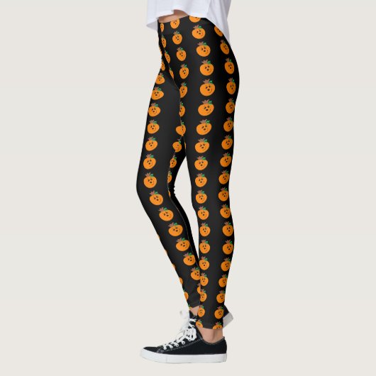 Leggings Citrouille Visage Drôle (Gauche)