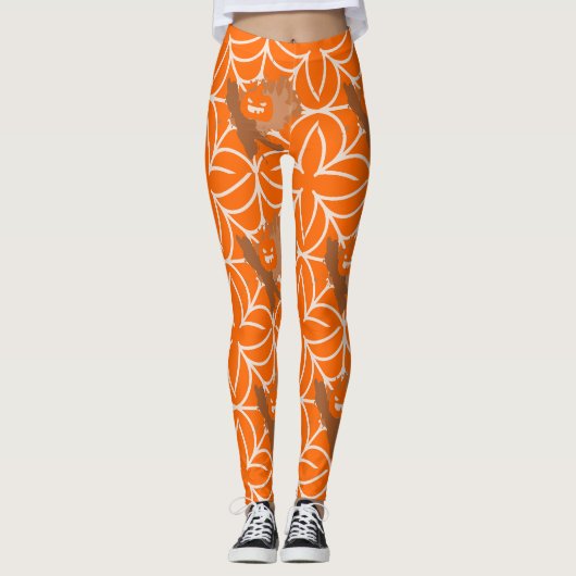 Leggings Citrouilles Abstraits (Devant)
