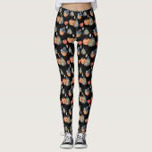 Leggings Citrouilles d'aquarelle éffrayants (Devant)