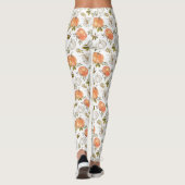 Leggings Citrouilles d'aquarelle et Motif d'automne de feui (Dos)