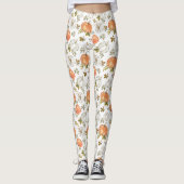 Leggings Citrouilles d'aquarelle et Motif d'automne de feui (Devant)