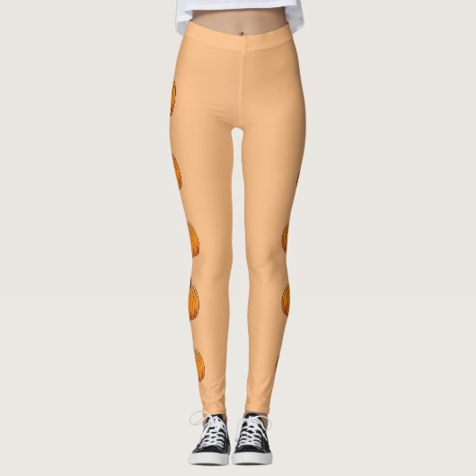 Leggings Citrouilles de caricature orange (Devant)