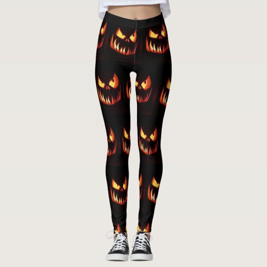 Leggings Citrouilles d'Halloween (Devant)