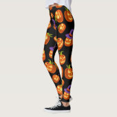 Leggings Citrouilles d'Halloween effrayants (Gauche)