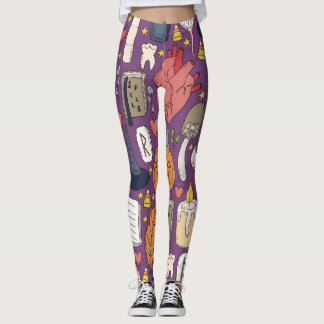 Leggings Citrouilles d'Halloween, motif sans couture de sor