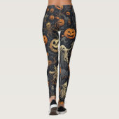 Leggings Citrouilles éffrayants et design des fantômes effr (Dos)