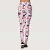 Leggings Citrouilles roses et noires, Ghosts Halloween Legg (Dos)