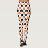 Leggings Citrouilles sculptées Halloween femmes noir et bla (Dos)