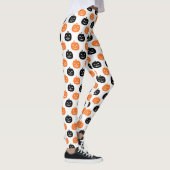 Leggings Citrouilles sculptées Halloween femmes noir et bla (Droite)