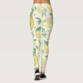 Leggings Citrus de citron moderne jaune d'été Personnalisé (Dos)