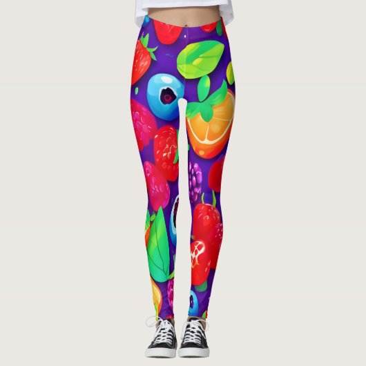 Leggings Citrus et baies éclatées (Devant)