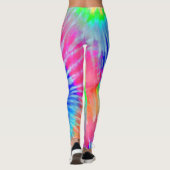 Leggings Clair Arc-en-ciel psychédélique Starburst Tie Dye (Dos)