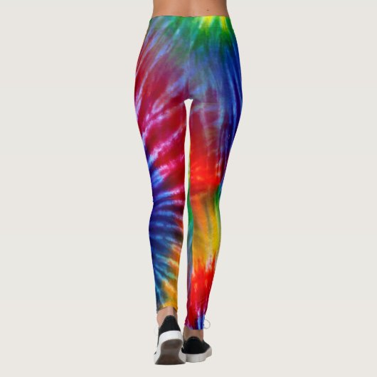 Leggings Clair Arc-en-ciel Psychédélique Tie Dye Haute Visi (Dos)