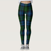 Leggings Clan Campbell Military Plaid Green Black Tartan (Devant)