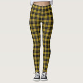 Leggings Clan écossais Barclay robe jaune noir tartan (Devant)