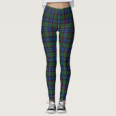 Leggings Clan écossais tartan bleu et vert de Fletcher (Devant)