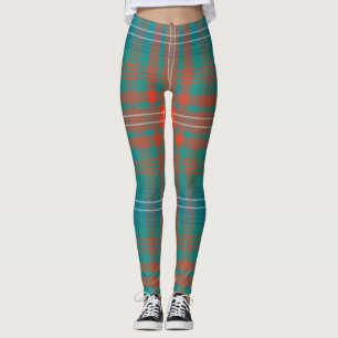 Leggings Clan écossais Wilson Tartan Green Blue Plaid
