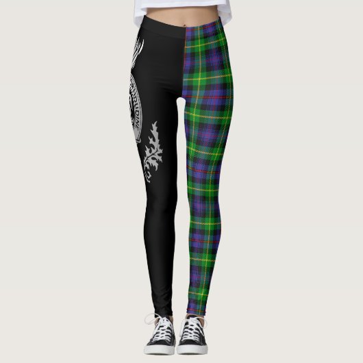 Leggings Clan Farquharson Crest & Tartan (Devant)