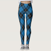 Leggings Clan Ramsay Crest sur Blue Hunter Tartan (Devant)