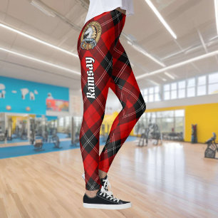Leggings Clan Ramsay Crest sur Red Tartan