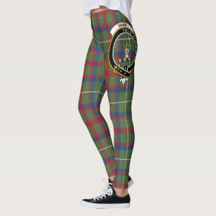 Leggings Clan Shaw Green Moderne Crest Tartan Femmes