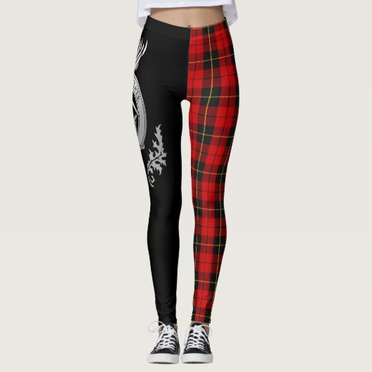 Leggings Clan Wallace Crest & Tartan (Devant)