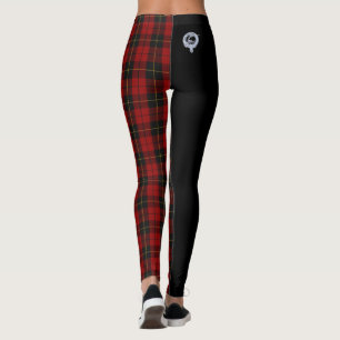 Leggings Clan Wallace Crest & Tartan / Noir