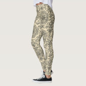 Leggings classic beige vintage nautical compass ornamental  (Gauche)