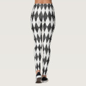 Leggings Classic Black White-Ice Harlequin Diamond Argyle (Dos)