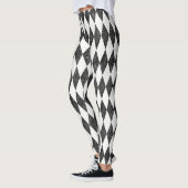 Leggings Classic Black White-Ice Harlequin Diamond Argyle (Gauche)