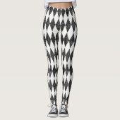 Leggings Classic Black White-Ice Harlequin Diamond Argyle (Devant)