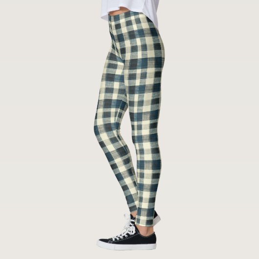 Leggings Classic Blue and White Plaid (Gauche)