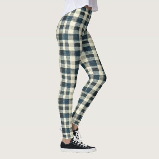 Leggings Classic Blue and White Plaid (Droite)