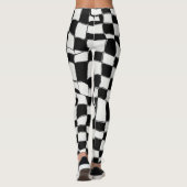 Leggings "Classic Contrast : Black & White Carré Design" (Dos)