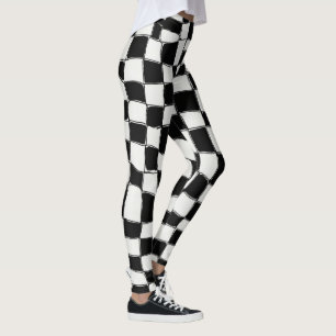 Leggings "Classic Contrast : Black & White Carré Design"