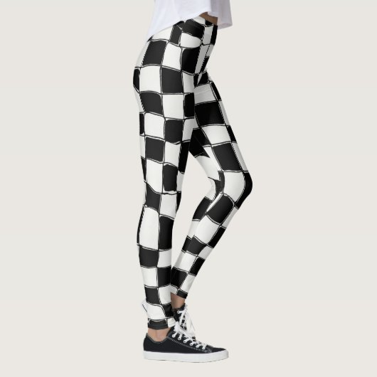 Leggings "Classic Contrast : Black & White Carré Design" (Droite)